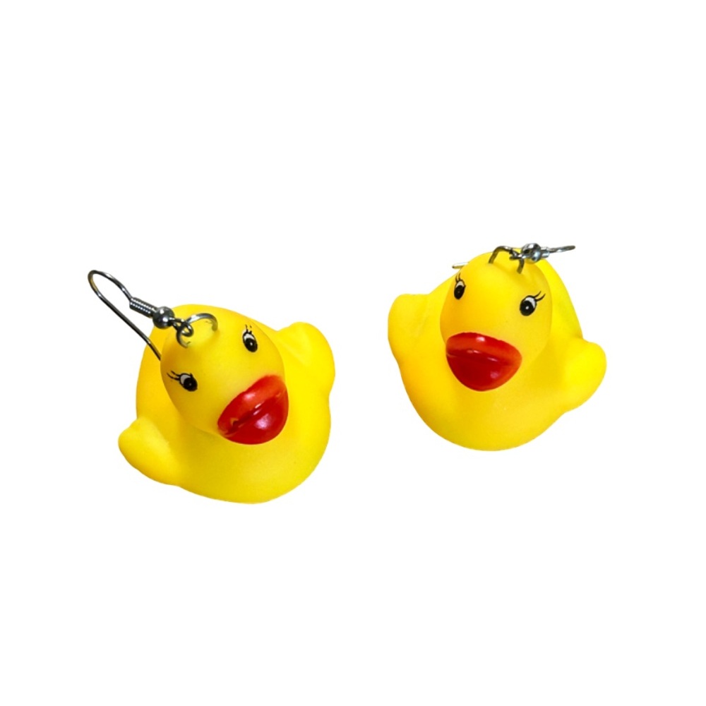 Mini Rubber Duck Earrings Yellow
